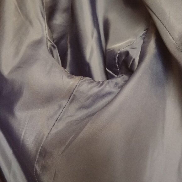 Liz Claiborne 100% linen lined blue blazer jacket 10 cropped bracelet sleeve - Picture 15 of 16